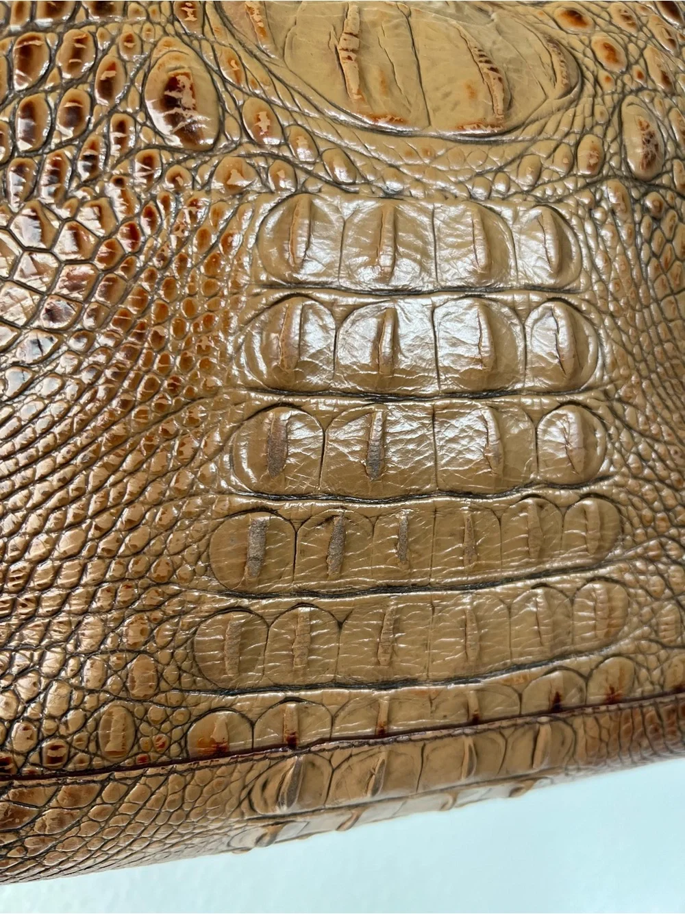 Brahmin Croc-Embossed Leather Hobo Shoulder Bag - READ